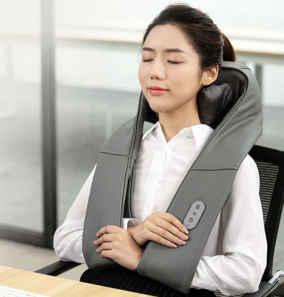 Массажер для шеи Xiaomi LeFan 3D Kneading Shawl LF-AP017, серый фото 4